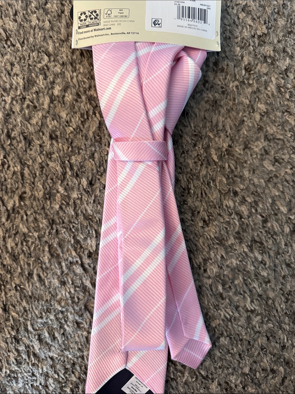 No Boundaries Pink Diagonal Stripe Tie - Picture 4 of 4